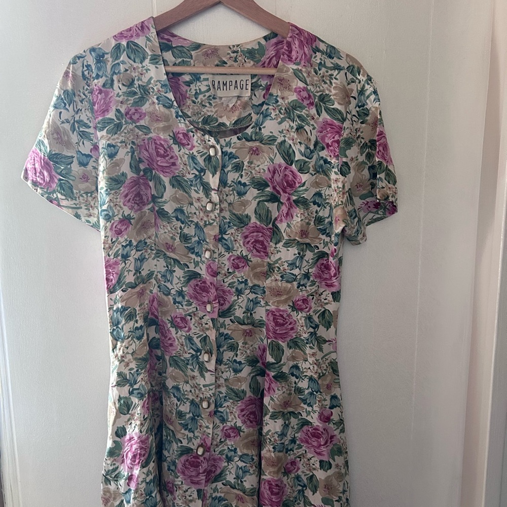 Rampage Floral Button-Down Dress
